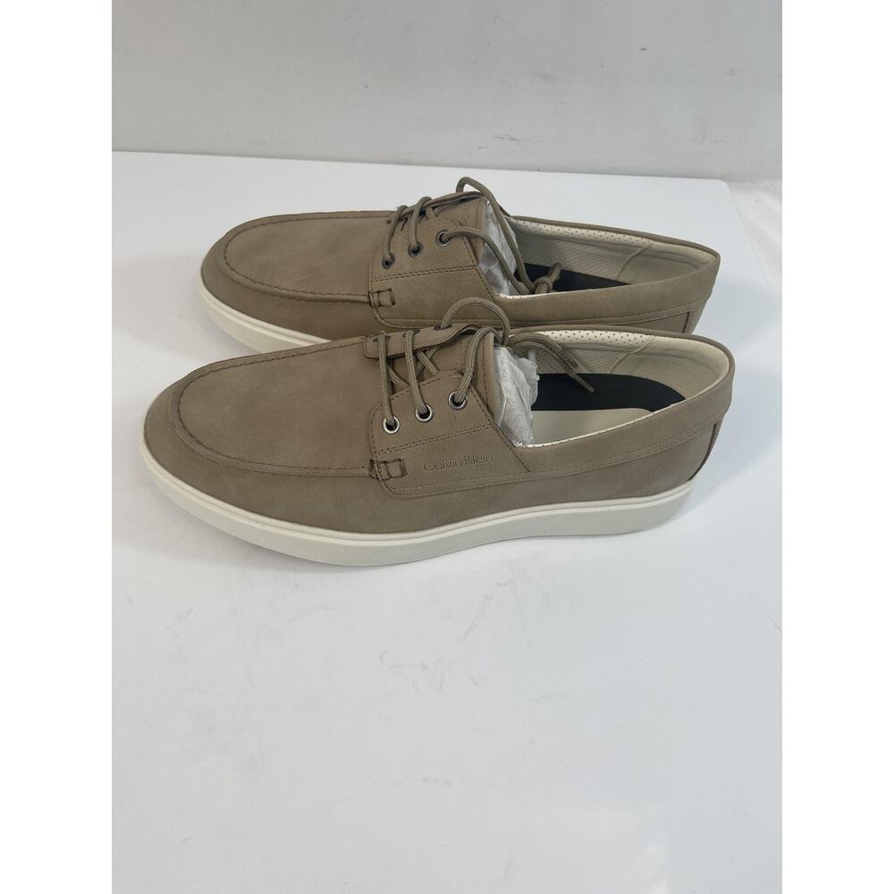 Calvin Klein Shoes Mens Size 10 Beige Boat Shoe Sneakers Casual Comfort - Picture 4 of 16